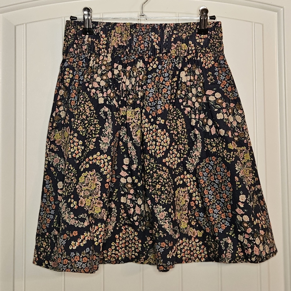 H&M Multicolor Floral A-Line Skirt